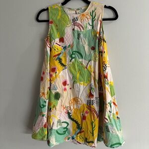 Pretty Mama Pretty Baby Abstract Doodle Print Dress Girls 160 Multicolor